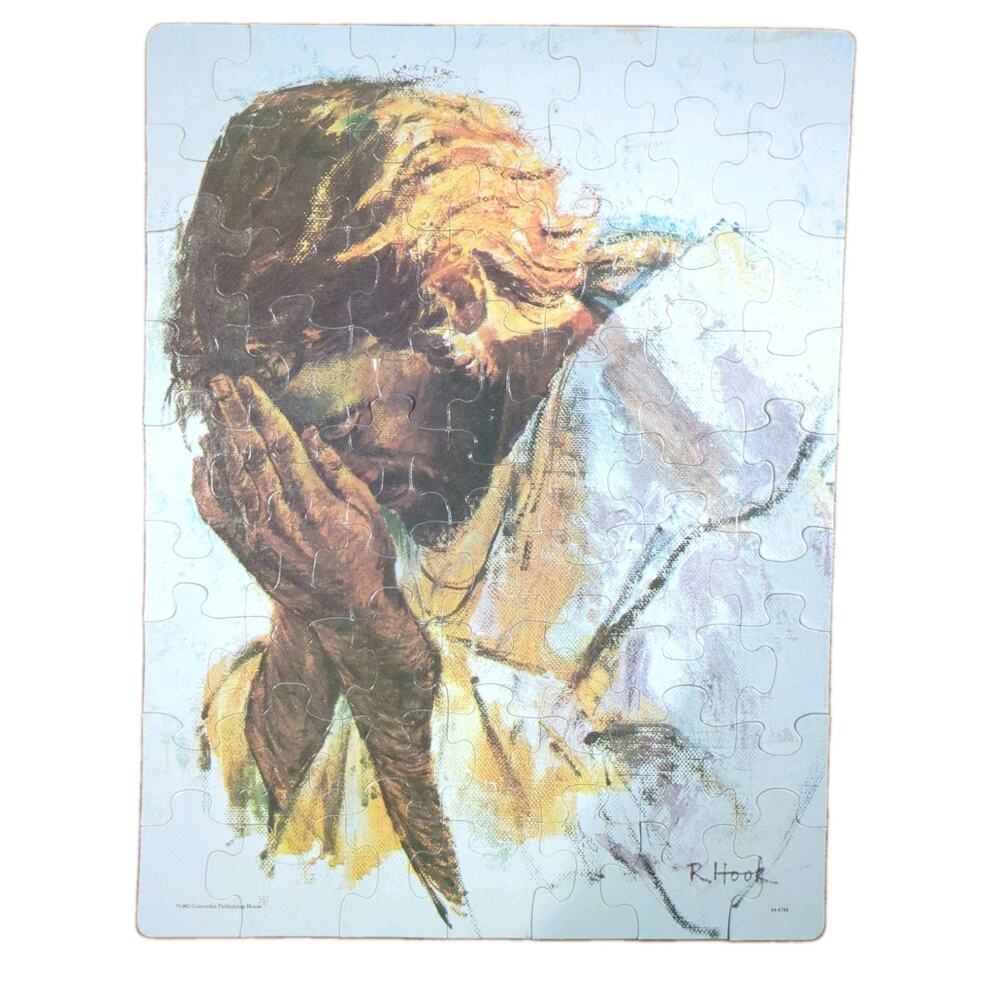 VTG Rare Concordia Christian Life Head Of Christ Jesus 63 Pcs Puzzle Complete